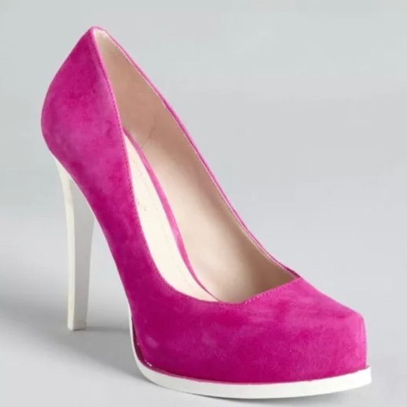 BCBGENERATION Pink Suede Platform Shoes Sz 8.5 - Picture 1 of 16